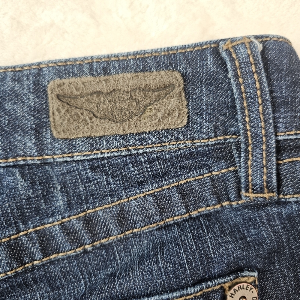 Harley-Davidson Bootcut Jeans Women’s 2 Dark Wash Denim Motorcycle Rider Biker - Picture 14 of 15